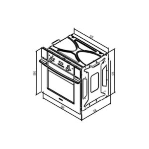 ابعاد فر استیل البرز توکار برقی گازی fge6